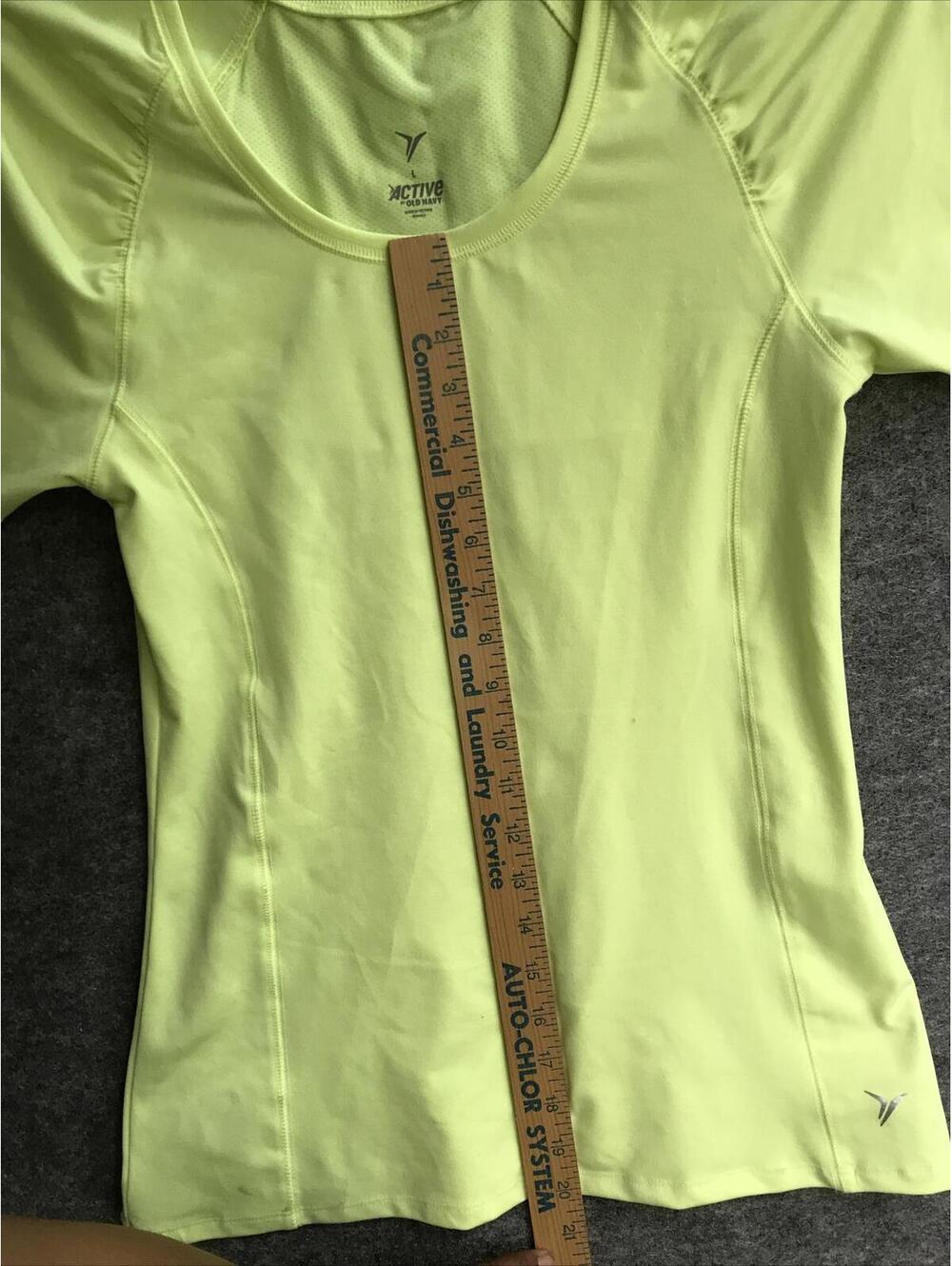 Old Navy Top Active Fit Women Size L Green Mesh Short Sleeves Summer Gym - Picture 3 of 7